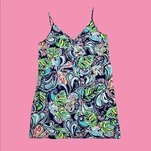 Lilly Pulitzer Silk Lela Dress Hanging With Fronds Print
